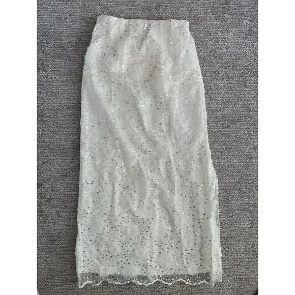 Show Me Your Mumu Wedding Skirt Love Letter Floral, Sequin, SZ S NWT - Picture 5 of 8